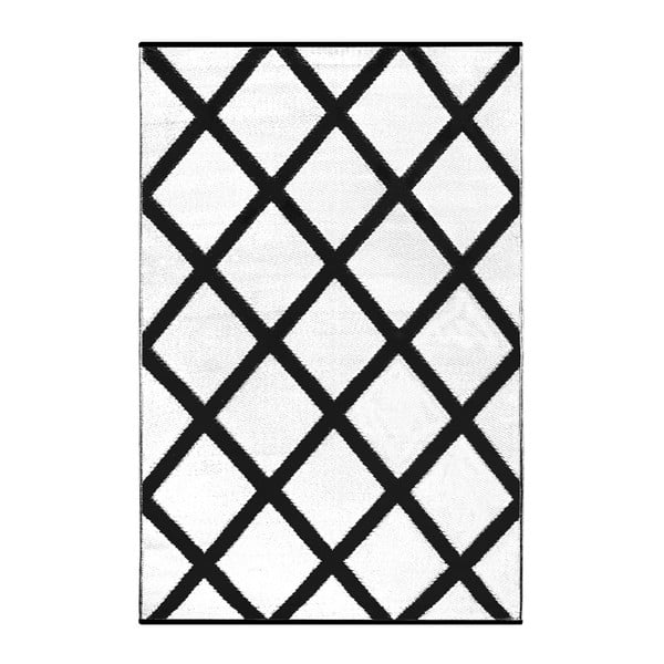Czarno-biały dwustronny dywan zewnętrzny Green Decore Diamond, 90x150 cm