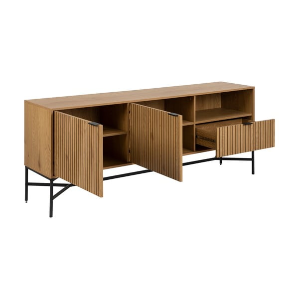 Niska komoda w dekorze dębu 180x70 cm Jaipur – Actona-image-3