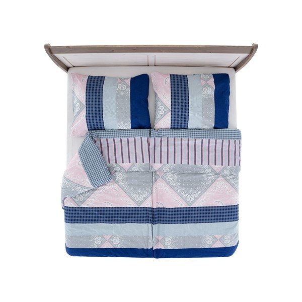 Niebieska krepowa pościel jednoosobowa 140x200 cm Top Class – B.E.S.-image-2