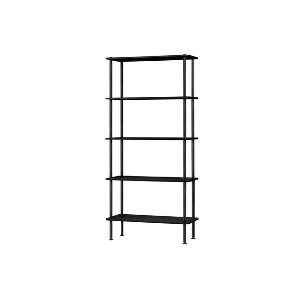 Czarny regał w dekorze dębu 80x163x35 cm Teidi – noo.ma