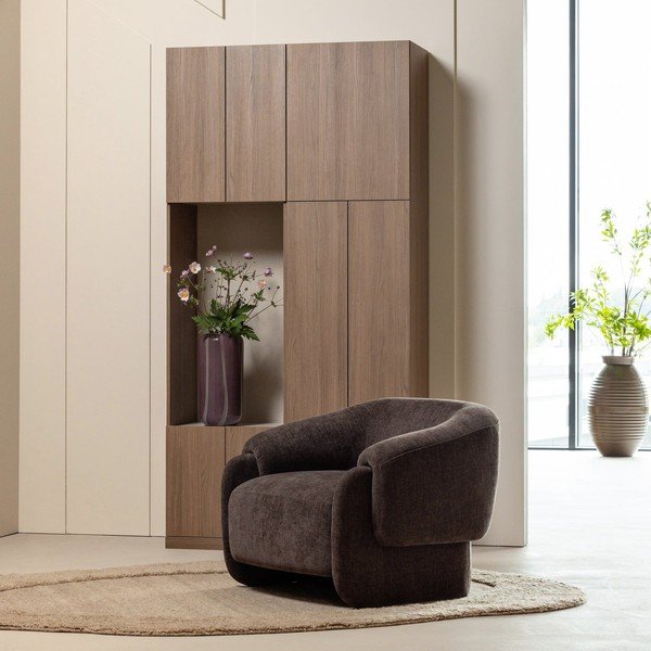 Szafka modułowa w ciemnym naturalnym kolorze 108x215 cm Build – WOOOD-image-1