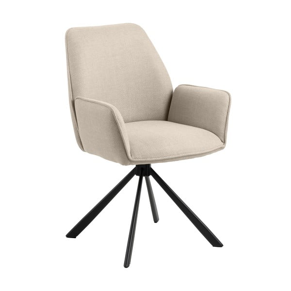 Beżowe tapicerowane fotele jadalniane zestaw z podłokietnikami 2 szt. Glenda – Actona