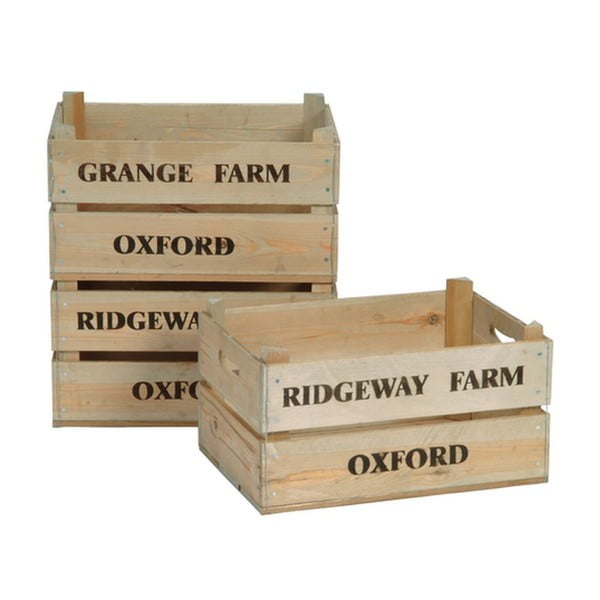 Zestaw 3 skrzynek Garden Trading Wooden Fruit Boxes