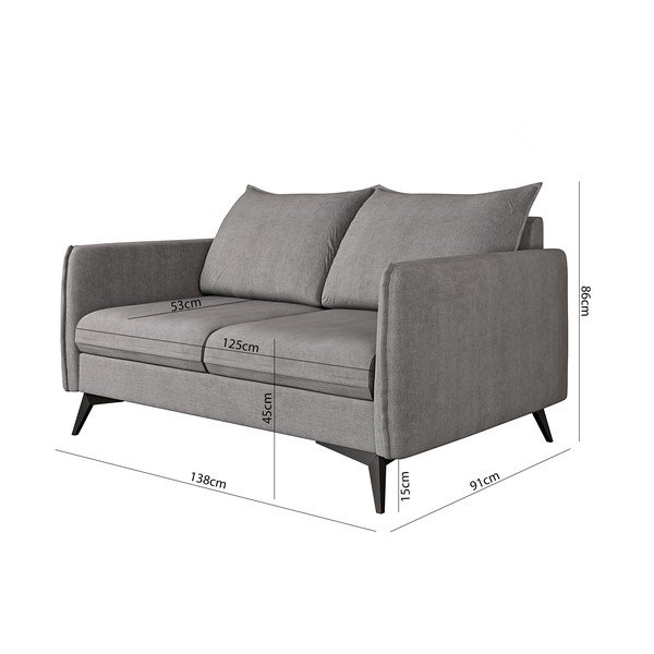 Szara sofa 138 cm Juli Bis – Ropez-image-3