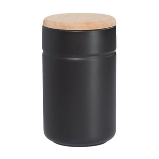 Czarny porcelanowy pojemnik z drewnianym wieczkiem Maxwell & Williams Tint, 900 ml