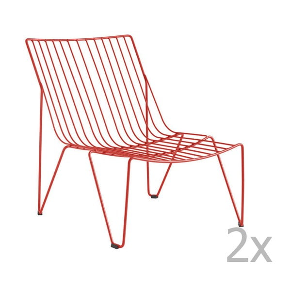 Zestaw 2 czerwonych foteli ogrodowych Isimar Mónaco