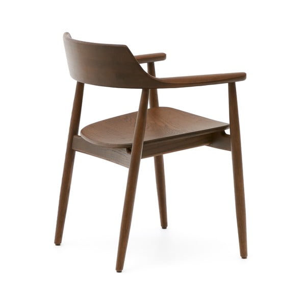 Brązowe krzesło z litego drewna dębowego Fondes – Kave Home-image-3