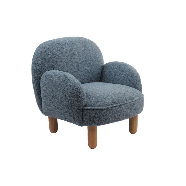 Niebieski fotel dziecięcy z materiału bouclé Rocky – Vipack