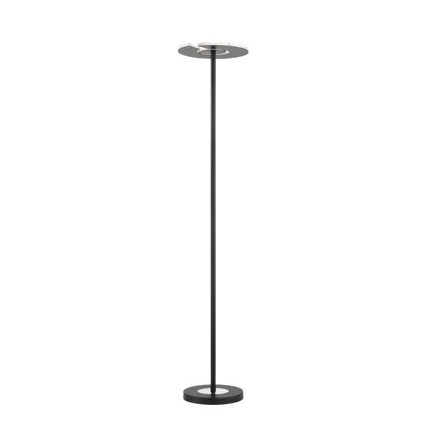 Czarna lampa stojąca LED ze ściemniaczem i szklanym kloszem (wysokość 180 cm) Dent – Fischer & Honsel
