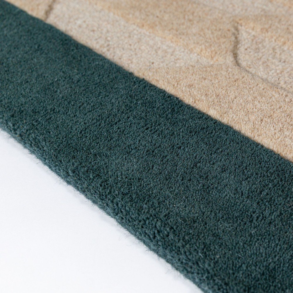 Wełniany dywan tkany ręcznie w naturalnym kolorze/zielononiebieski 200x290 cm Apex Border Wool – Flair Rugs (zdjęcie 3)