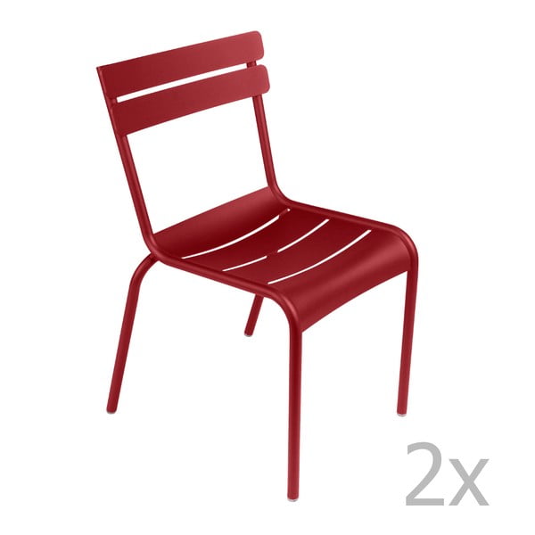 Zestaw 2 makowych krzeseł Fermob Luxembourg