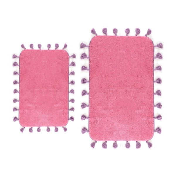 Zestaw 2 różowych dywaników łazienkowych Greg