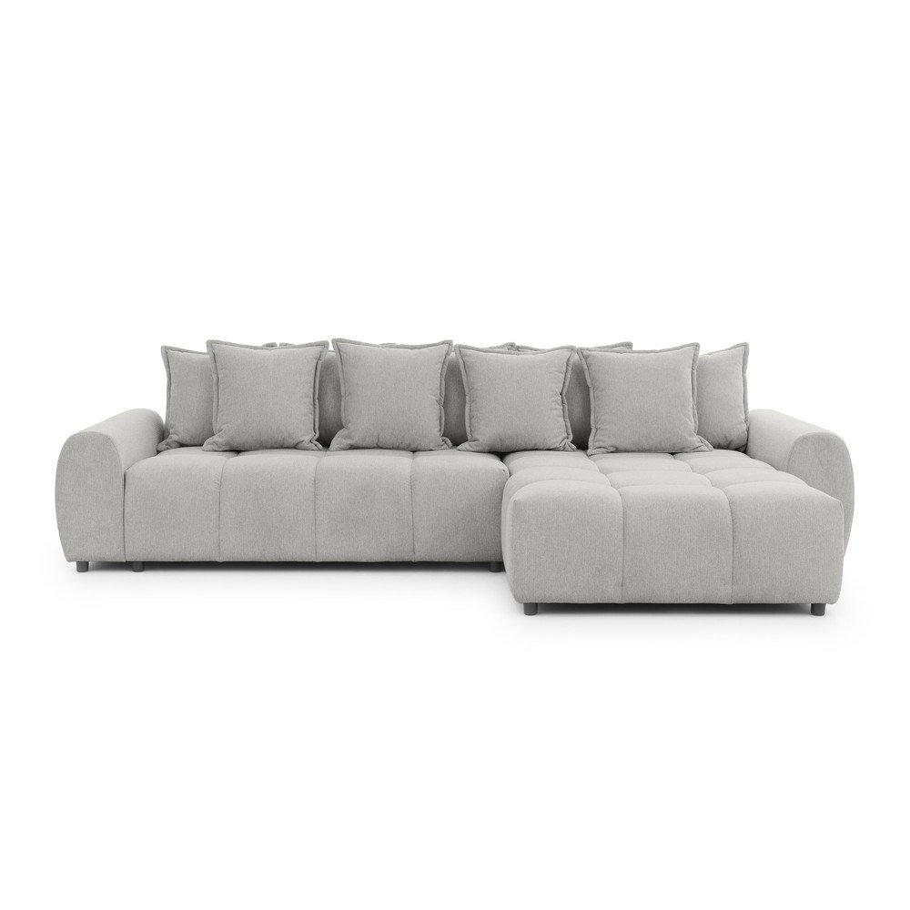 Jasnoszary narożnik (prawostronny/z szezlongiem) Albane  – Ropez