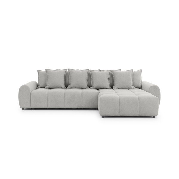 Jasnoszary narożnik (prawostronny/z szezlongiem) Albane  – Ropez