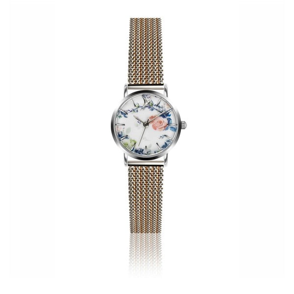 Zegarek damski z paskiem ze stali nierdzewnej w srebrnej i złotej barwie Emily Westwood Rosa