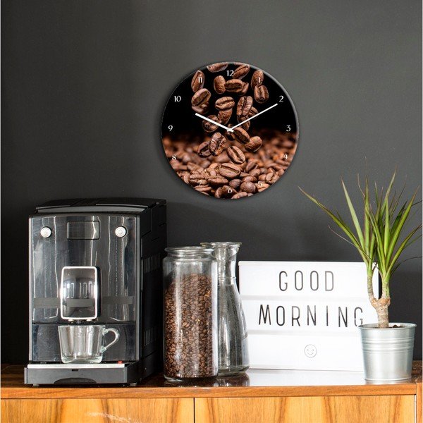 Zegar ścienny Styler Glassclock Coffee Seeds, ⌀ 30 cm-image-1