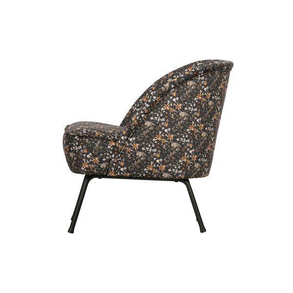 Czarny fotel w kwiaty BePureHome Vogue-image-3