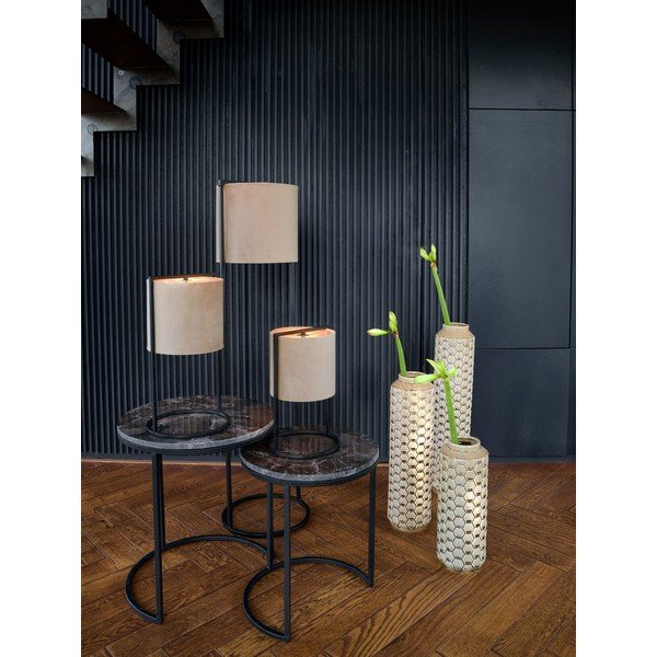 Czarno-beżowa lampa stołowa (wysokość 35 cm) Santos – Light & Living-image-1