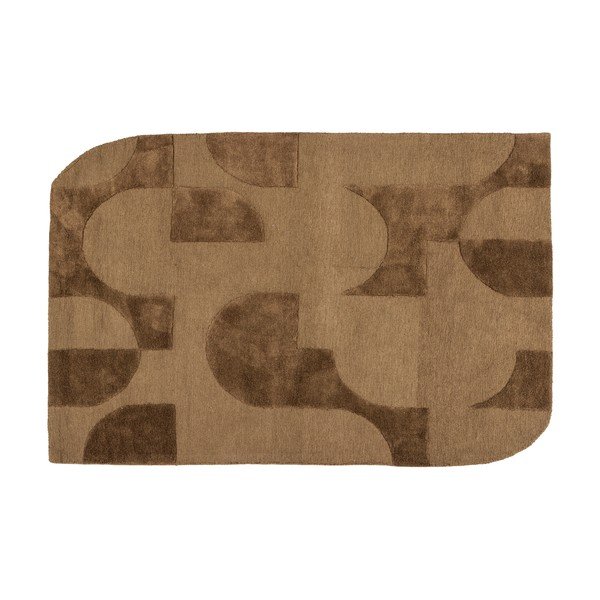 Brązowy dywan z mieszanki wełny 170x240 cm Livo – WOOOD