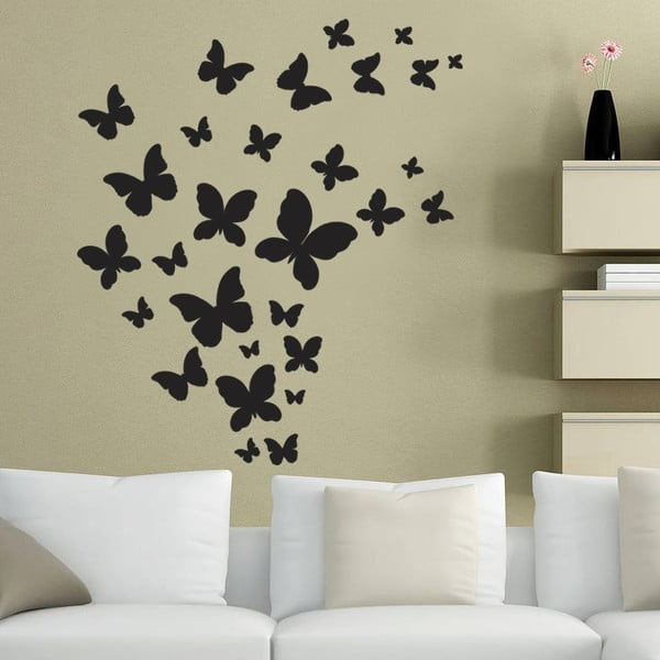 Naklejka dekoracyjna na ścianę Czarne motyle