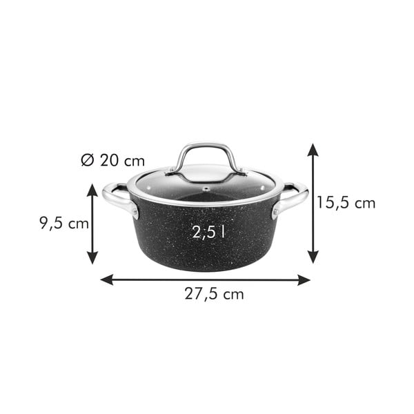 Garnek z nieprzywierającą powłoką i pokrywką odpowiedni na indukcję 2,5 l President – Tescoma-image-2