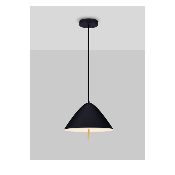 Metalowa lampa wisząca LED w kolorze matowej czerni z metalowym kloszem ø 40 cm Oros – Nova Luce-image-3