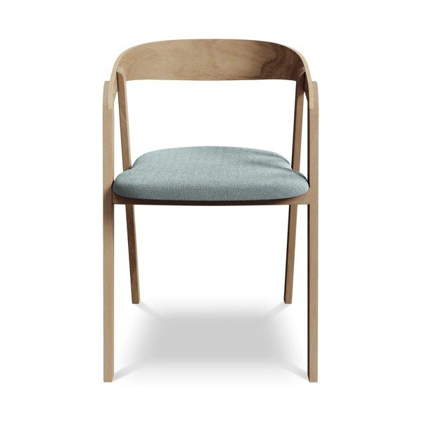 Niebieski fotel jadalniany z litego drewna Erika – Makamii-image-1