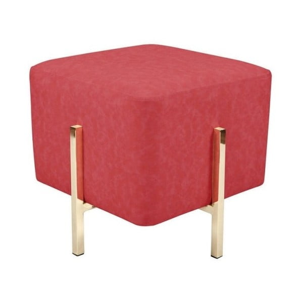 Czerwony stołek z nogami w kolorze złota Vivorum Liani