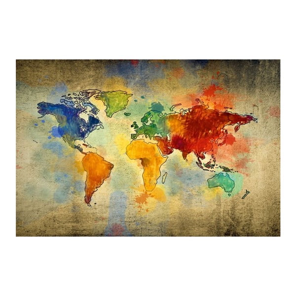 Obraz Homemania Maps World Drops, 70x100 cm