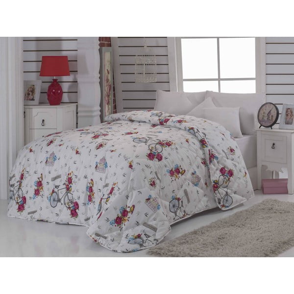 Narzuta pikowana na łóżko dwuosobowe Rosie White, 195x215 cm