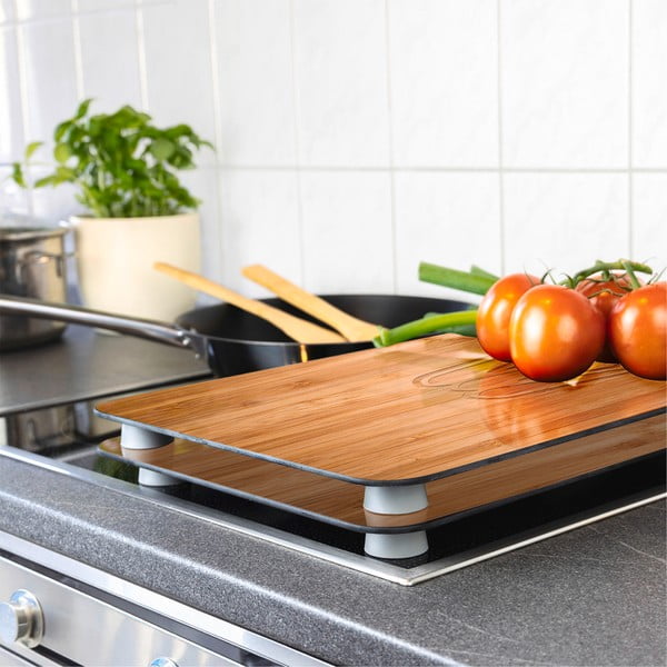 Zestaw 2 szklanych płyt ochronnych na kuchenkę Wenko Lunch, 52x30 cm-image-1