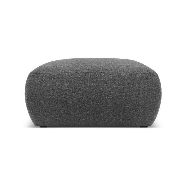 Ciemnoszary puf z materiału bouclé Molino – Micadoni Home-image-1