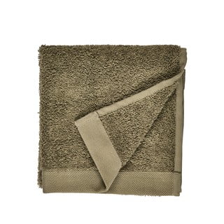Oliwkowy ręcznik z bawełny frotte Södahl Organic, 60x40 cm