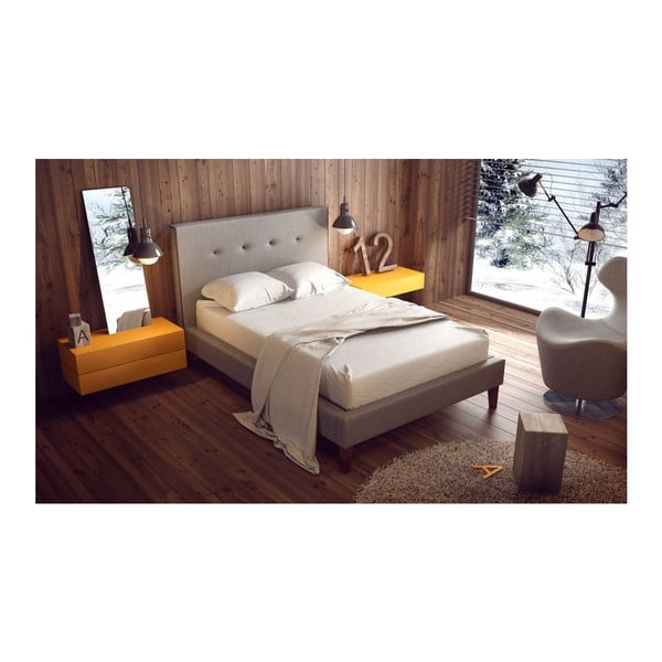 Łóżko Ariel Grey/Black, 160x200 cm-image-1