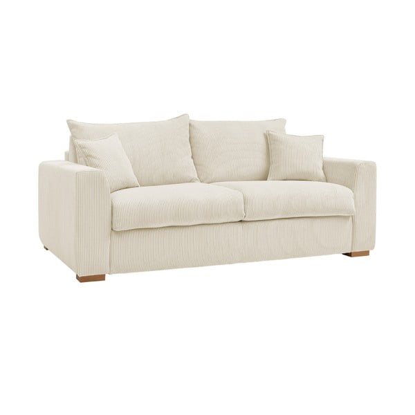 Kremowa sztruksowa rozkładana sofa 225 cm Augustin – Bobochic Paris-image-3