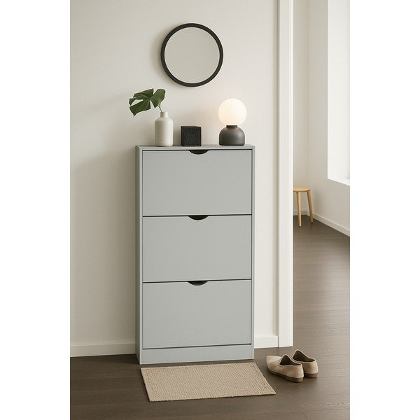 Szara uchylna szafka na buty 60x118x24 cm Stelo – Bonami Essentials-image-1