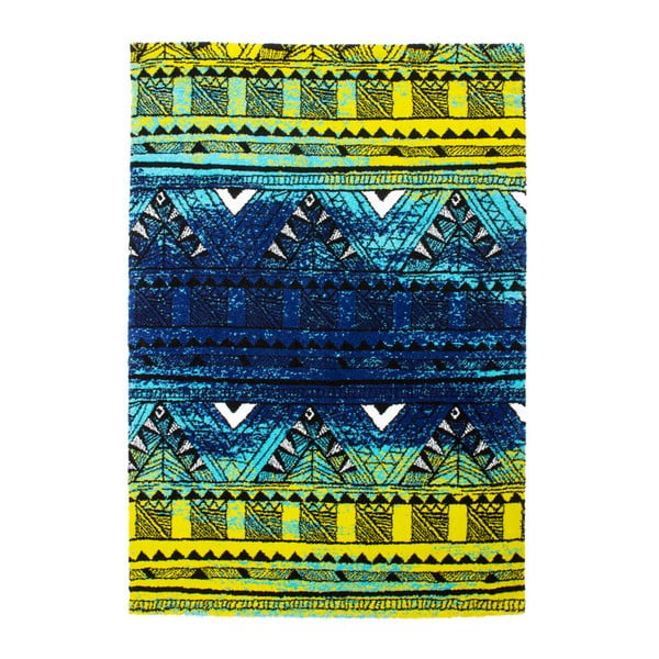 Dywan Aztec zielony/niebieski 80x150cm