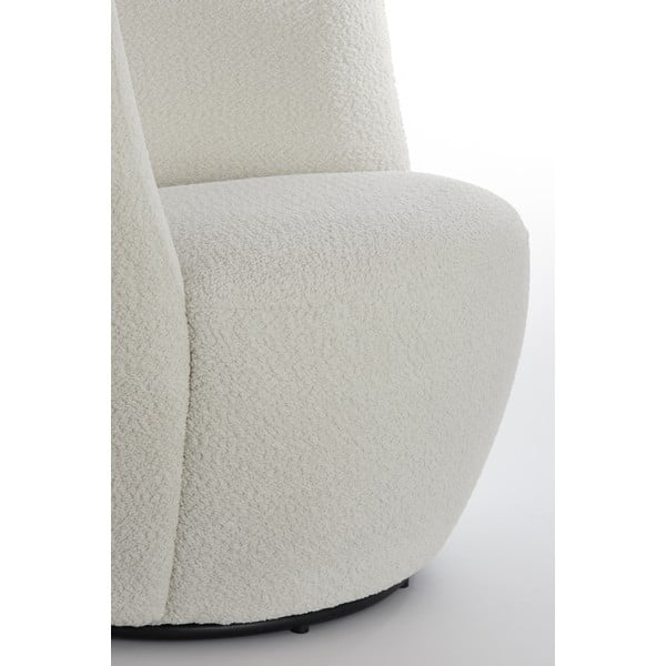 Biały fotel z materiału bouclé Senja – Light & Living-image-1