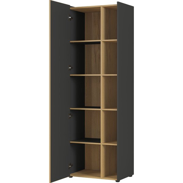 Ciemnoszary regał w dekorze dębu 62x188 cm Austin – Germania-image-1