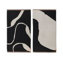 Czarno-białe ręczniki z bawełny organicznej zestaw 2 szt. 50x90 cm Nova Arte – Mette Ditmer Denmark