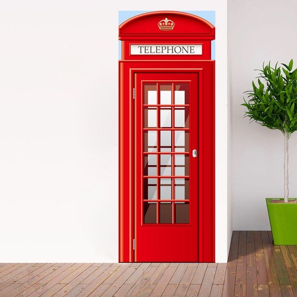 Tapeta na drzwi WALPLUS UK Telephone Booth, 88x200 cm-image-1