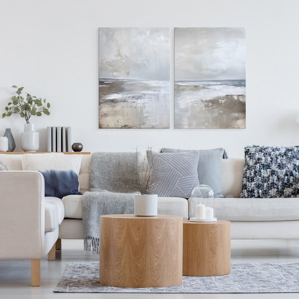 Obrazy z ręcznie malowanymi elementami zestaw 2 szt. 50x70 cm Breeze – Styler-image-2