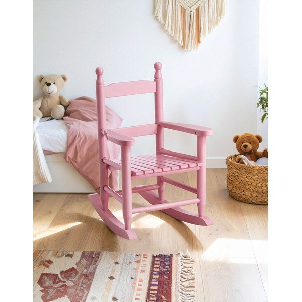 Różowe krzesło dziecięce z litego drewna topolowego – Premier Housewares-image-3