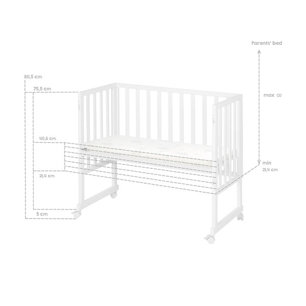 Białe łóżeczko 90x45 cm – Roba-image-4