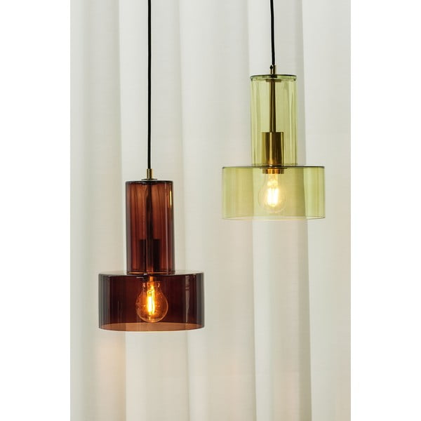 Zielona szklana lampa wisząca ø 20 cm Ripple – Hübsch-image-1