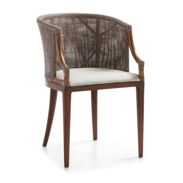 Krzesło z drewna cedrowego i rattanu Moycor