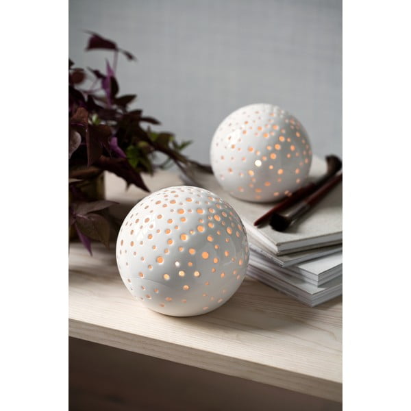 Biały świąteczny świecznik z porcelany kostnej Kähler Design Nobili, ⌀ 14 cm-image-1