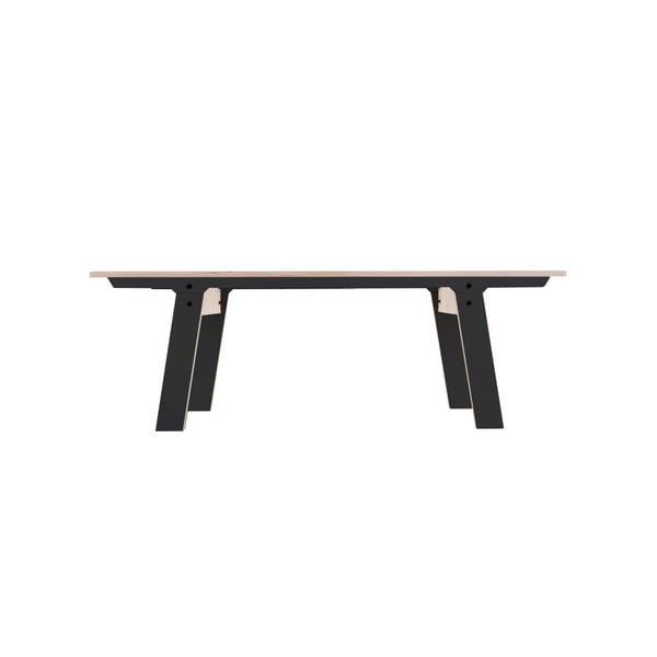 Czarna ławka rform Slim 01, dł. 133 cm