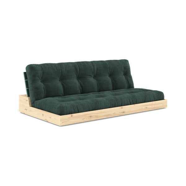 Ciemnozielona sztruksowa rozkładana sofa 196 cm Base – Karup Design