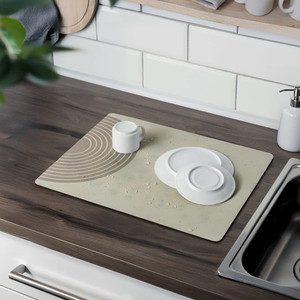 Beżowa gumowa podkładka do naczyń 50x40 cm Dima – Wenko-image-1